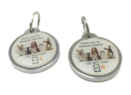 La identificación animal de NFC marca el llavero CMYK ULTRAVIOLETA NXP RFID de 213 con etiqueta 215 para los animales domésticos